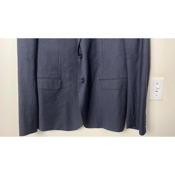 Armani  Collezioni Navy Blue Micro striped  2 Piece Suit Jacket Pants Set - Picture 4 of 16